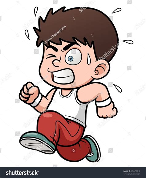 Vector Illustration Of A Boy Running Vector Illustration Cartoon