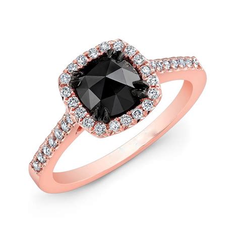 Rose Gold 1 Carat Black Diamond Ring