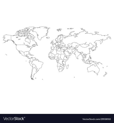 Map Of The World No Borders Map