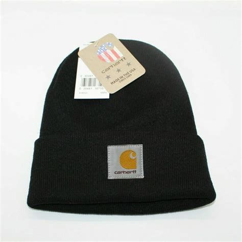 Unisex Carhartt Acrylic Black Watch Hat Beanie Winter Knit Cap