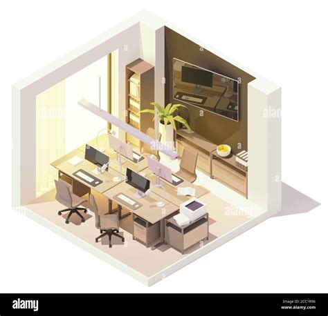 Vector Isometric Office Room Stock Vector Image And Art Alamy