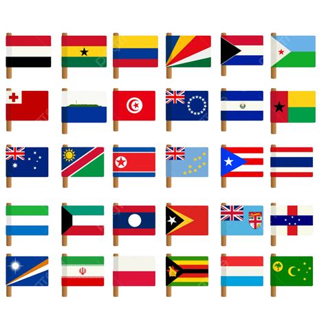 Conjunto De Iconos De Bandera Mundial 4 Conjunto De Iconos Bandera