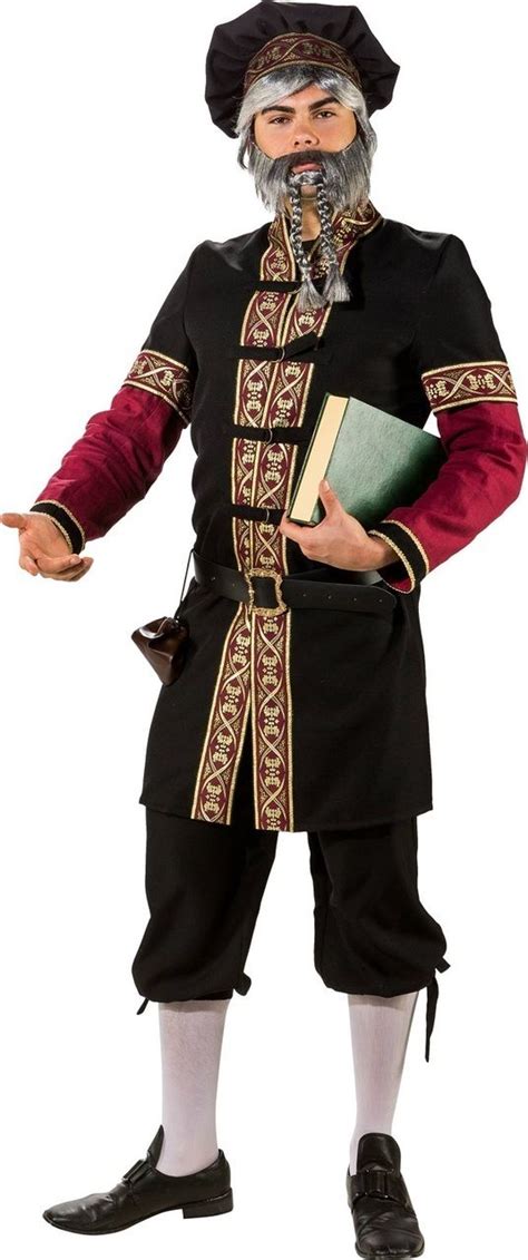 Mens Medieval Scholar Fancy Dress Costume