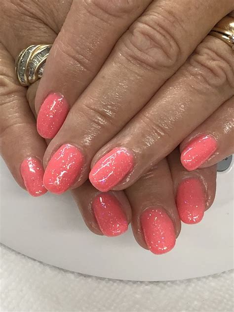 Pin By Ashley Wiley On Nails Coral Gel Nails Gel Nail Light Almond