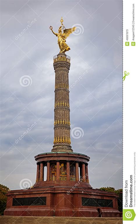 Golden Berlin Angel Statue On The Column In Tiergarten Stock Photo Image 49097873
