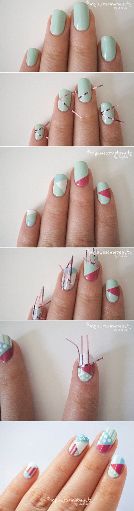 Easy Nail Tutorials With Scotch Tape Pretty Designs