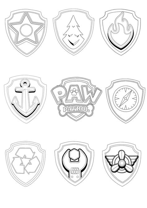 Paw Patrol Badges Coloring Pages Paw Patrol Badge Paw Patrol