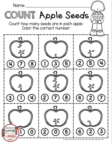 Apple Worksheets For Kindergarten
