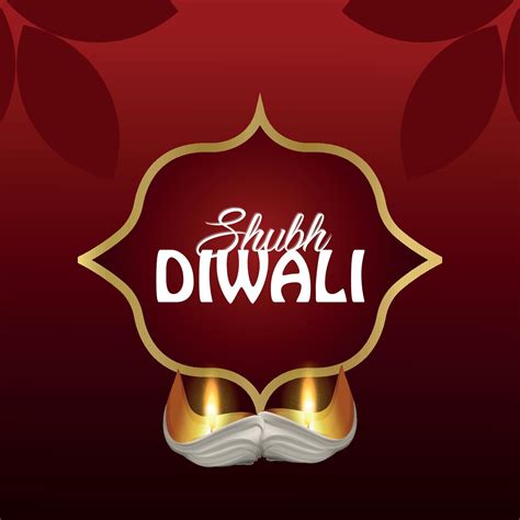 Shubh Diwali Indian Festival Celebration Greeting Card With Vector