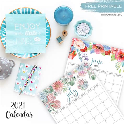 Felt Printable Calendars 2021 Free Printable Calendar 2021 Floral