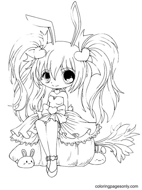 Shy Anime Girl Coloring Pages Long Hair Anime Girl Coloring Pages PDMREA