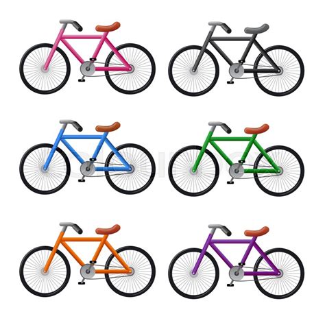 Illustration Of The Colorful Bicycles Stock Vector Colourbox