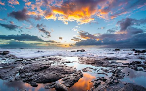 2560x1600 Sea Sunset Rocks Wallpaper Coolwallpapersme