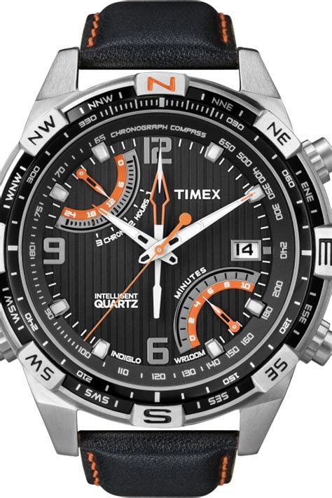 Timex Intelligent Quartz Indiglo Fly Back Compass Chronograph Watch