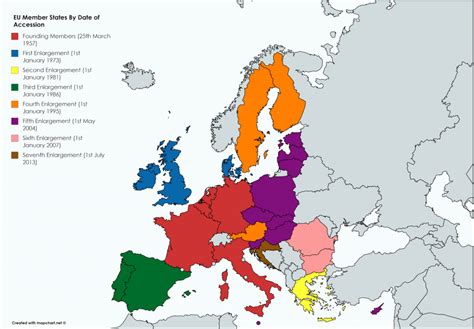 Eu Member States By Date Of Accession Vivid Maps
