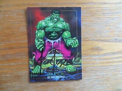 St Marvel Masterpieces Hulk Prototype Promo Card Signed Joe Jusko