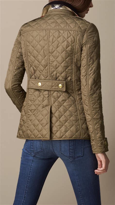 Lyst Burberry Corduroy Collar Quilted Jacket In Natural