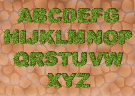 Green Grass Alphabet Vector Welovesolo