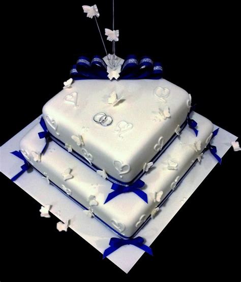 Engagement Blue Ribbon Cake Antonias Cakes Wedding Birthday