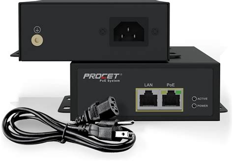 procet industrial gigabit 75w powerover ethernet adapter ultra 802 3bt poe midspan injector ac
