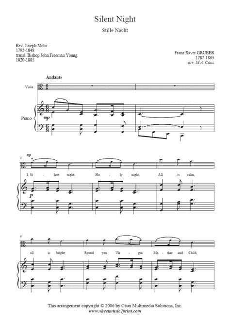 Learn easy beginner guitar songs. Viola Sheet Music Popular Songs-silent night for beginners | Silent Night - Viola ...