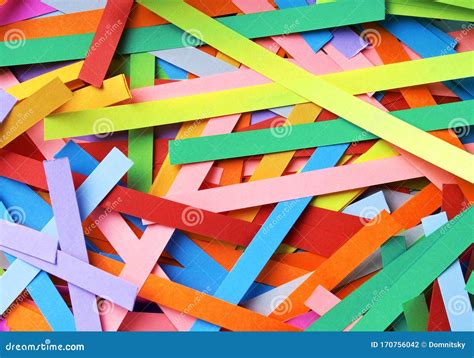 Paper Strips In Rainbow Colors As Colorful Backdrop Stock Photo Image
