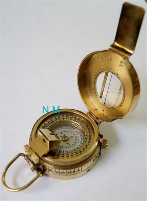 Military British Prismatic Compass Antique Solid Brass Vintage Pocket Compass Brass Antique