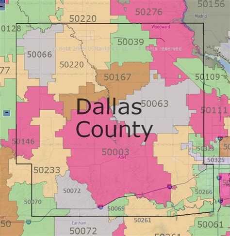 Dallas County Texas Digital Zip Code Map Gambaran