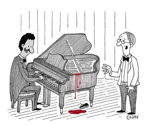 Bloody Piano Caption Contest Commentary With Lawrence Wood Cartoon