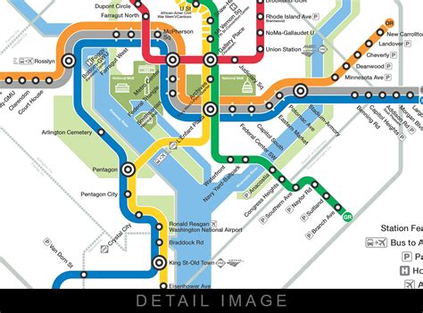 Washington Dc Metro Map 16x12 Heavyweight Art Print Etsy