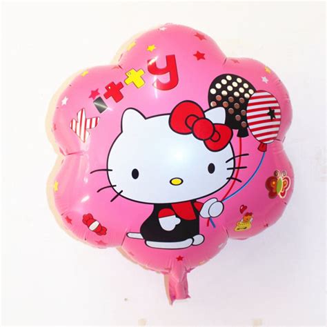 50pcs Hello Kitty Balloons 50cm Flower Shape Cartoon Kitty Balloon