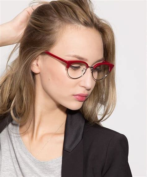 annabel browline red glasses for women eyebuydirect eyebuydirect red glasses style
