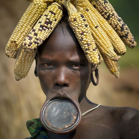 Mursi Tribe Map Ethiopia Mursi Woman With Her Giant Lip Plate A Sign