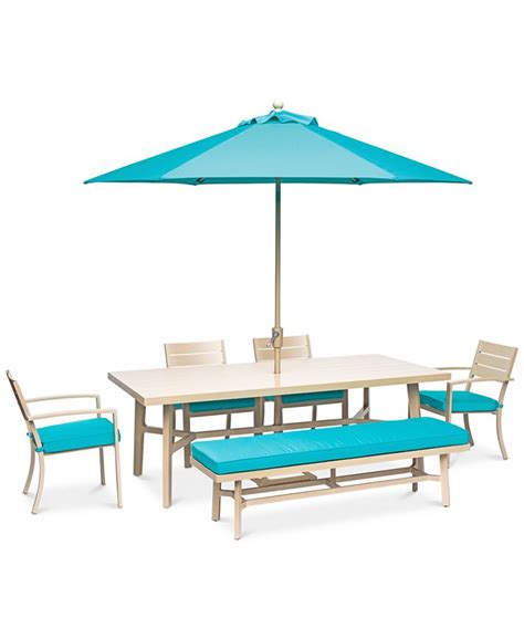 Furniture Closeout Beach House Outdoor 6 Pc Dining Set 84 X 42