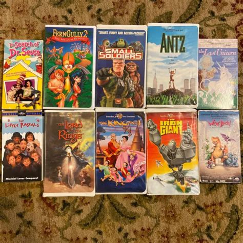 Lot Of 10 Misc Vhs Warner Brothers Fox Movies Fern Gully Antz Lord Of