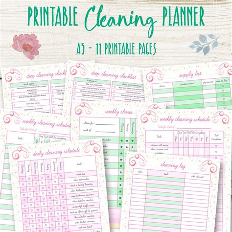 Weekly Cleaning List Planner Cleaning Cleaning Checklist Printable