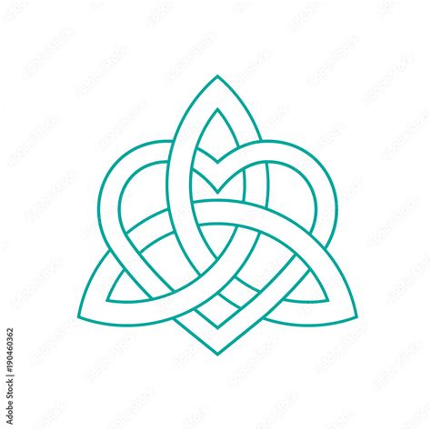 Vector Icon Celtic Knot Triquetra Cross Or Trinity Symbol With Heart
