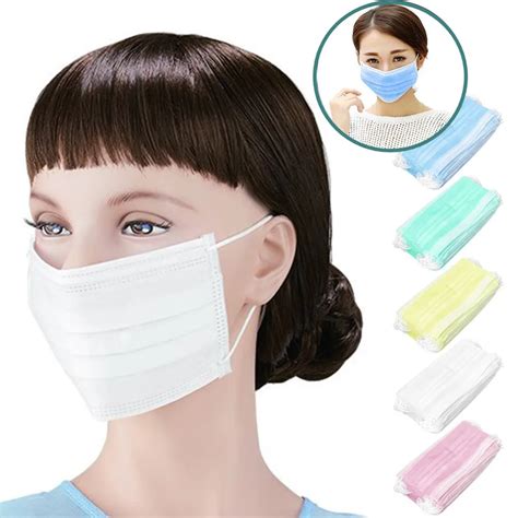 3 Ply Earloop 50pcs Medical Face Mouth Masks Dental Nail Health Disposable Anti Dust Urgical