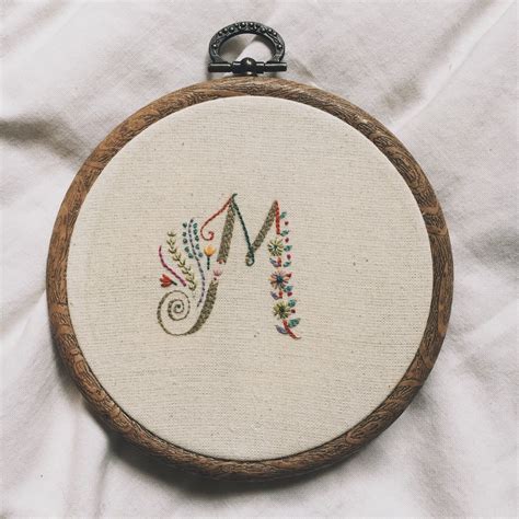 Hand Embroidered And Personalised Alphabet Letter Etsy Embroidery