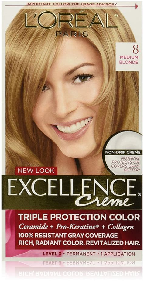 L Oreal Paris Excellence Creme Permanent Hair Color Medium Blonde Each Walmart Com