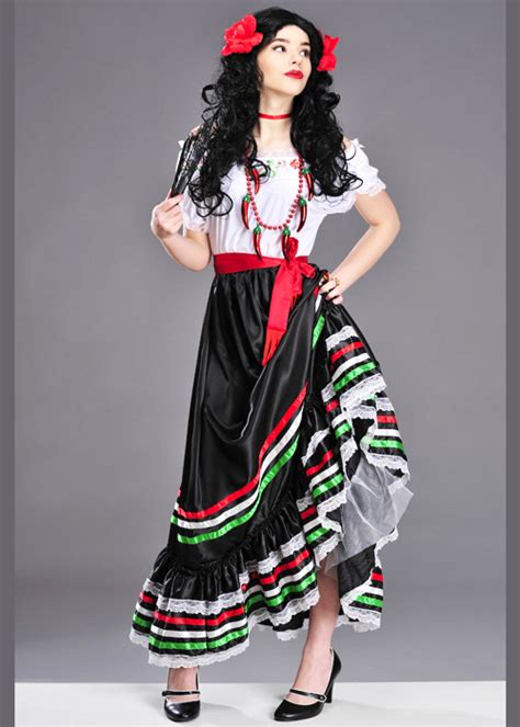 Authentic Mexican Lady Senorita Costume Authentic Mexican