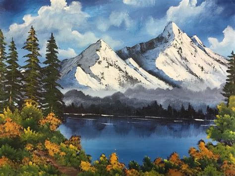 Mountain Lake Painting In 2021 Mountain Landscape Painting Landscape