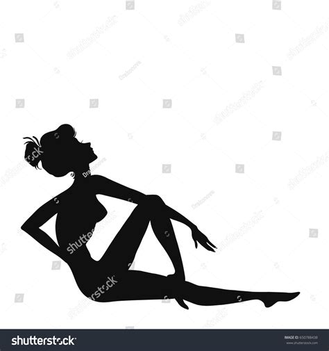 Vector Silhouette Sexy Beautiful Pinup Girl