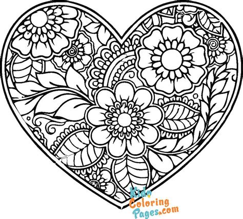 Heart Coloring Pages For Adults Kids Coloring Pages