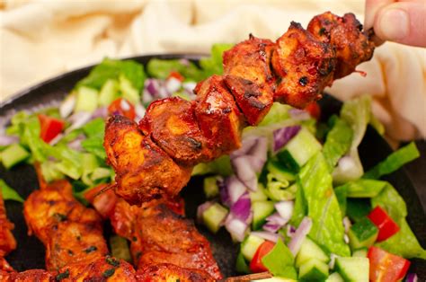 Tandoori Chicken Tikka Kebab Indian Style Skewers For Starter Or Main