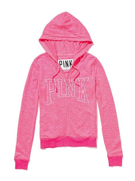 Perfect Zip Hoodie Pink Victorias Secret Hoodies Pink Outfits