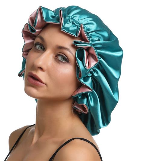 Sengterm Women Large Satin Bonnet Adjustable Sleep Cap For Curly