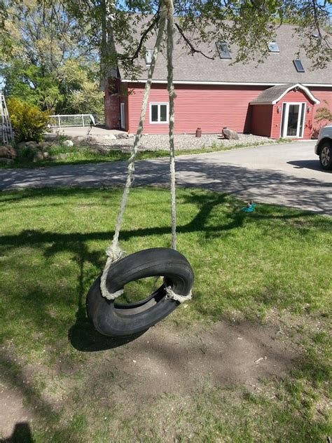 Homemade Tire Swing Made Of Old Tire And Some Rope Homemade Things