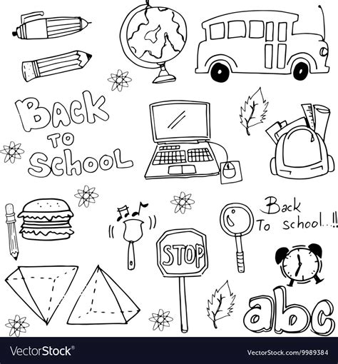 Back To School Hand Draw Doodles Royalty Free Vector Image