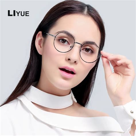 liyue fashion women eye glasses brand designer spectacles frames vintage round glasses metal